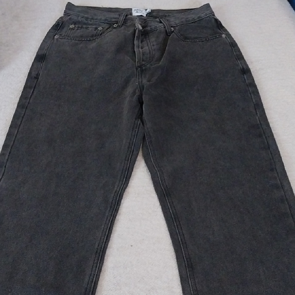 Princess Polly Men's Dark Gray Relaxed Jeans